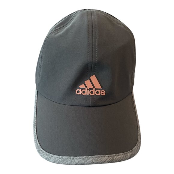 Adidas Black Performance Cap with Gray Trim & Pink Logo – Adjustable Strapback - Picture 1 of 4